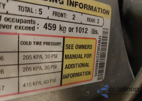 2007 Ford Escape Xlt из США, поврежденный, VIN 1FMYU03Z37KB89285